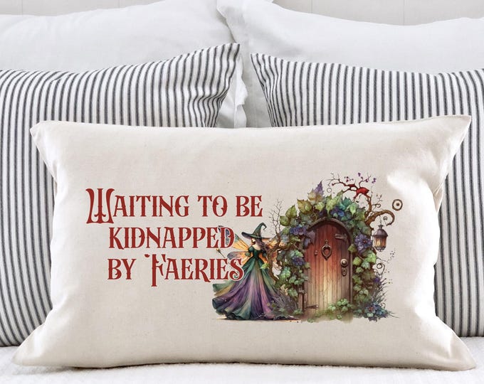 Fairies pillow, 12x20. Perfect gift for the Fantasy Book reader!