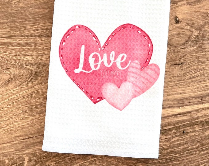 Valentines Day Kitchen towel - love heart