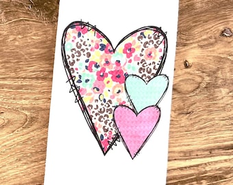 Valentines Day Kitchen towel - floral heart