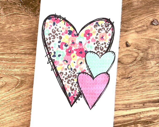 Valentines Day Kitchen towel - floral heart