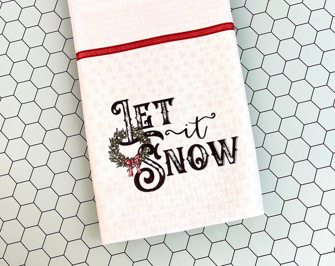 Christmas Kitchen towel - Let it Snow