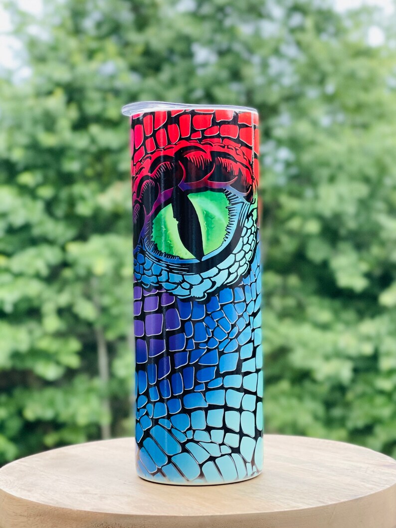 Halloween Rainbow Dragon Eye 20oz Skinny Tumbler image 2