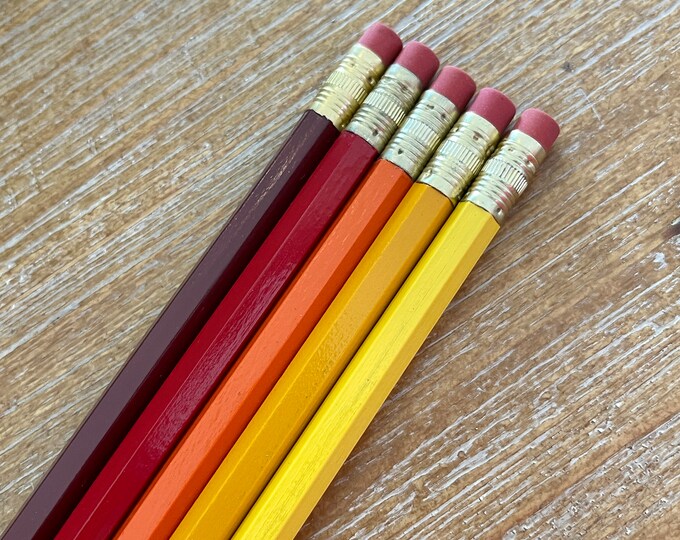 Personalized Pencil Set, get ready for back to school! (psst, great teacher gifts too!) (Sunset color set)