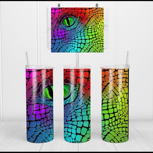 Halloween Rainbow Dragon Eye 20oz Skinny Tumbler image 1