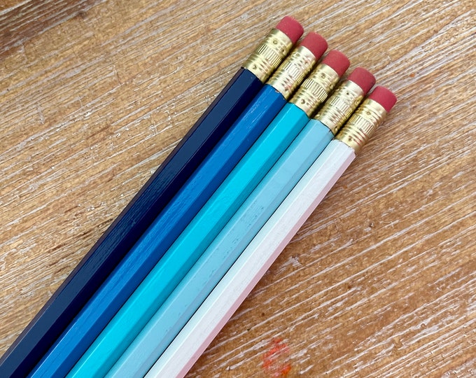 Personalized Pencil Set, get ready for back to school! (psst, great teacher gifts too!) (Nantucket color set)