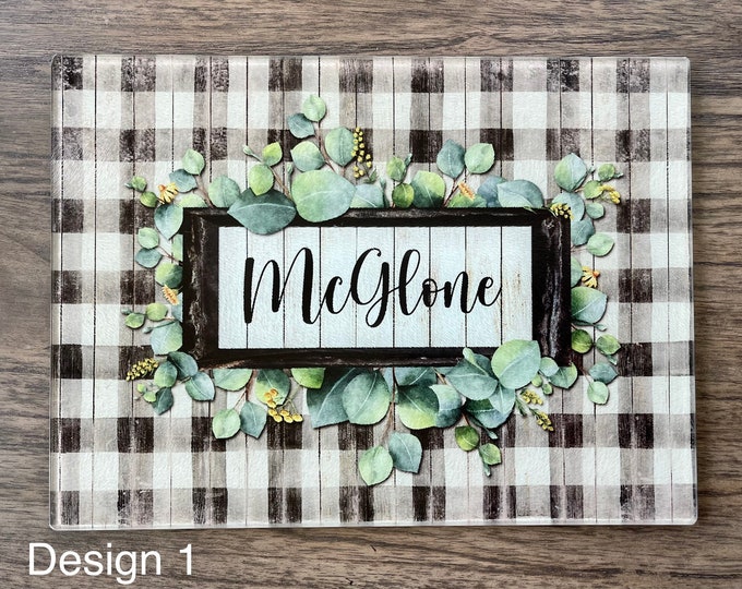 Personalized Glass 11x15 Cutting board