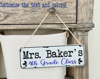 Perfect Teacher Gift, Farmhouse Sign customized with your text and colors!