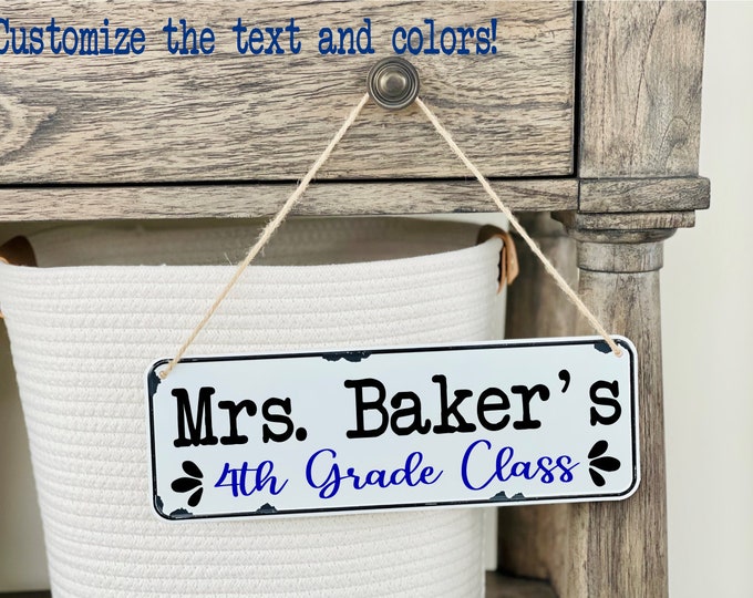 Perfect Teacher Gift, Farmhouse Sign customized with your text and colors!