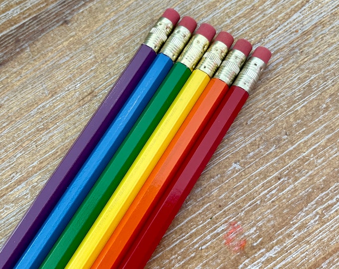 Personalized Pencil Set, get ready for back to school! (psst, great teacher gifts too!) (Love is Love color set)