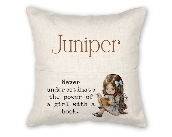Book pillow with insert, 16x16, (insert optional) - Don't Underestimate a Girl 2