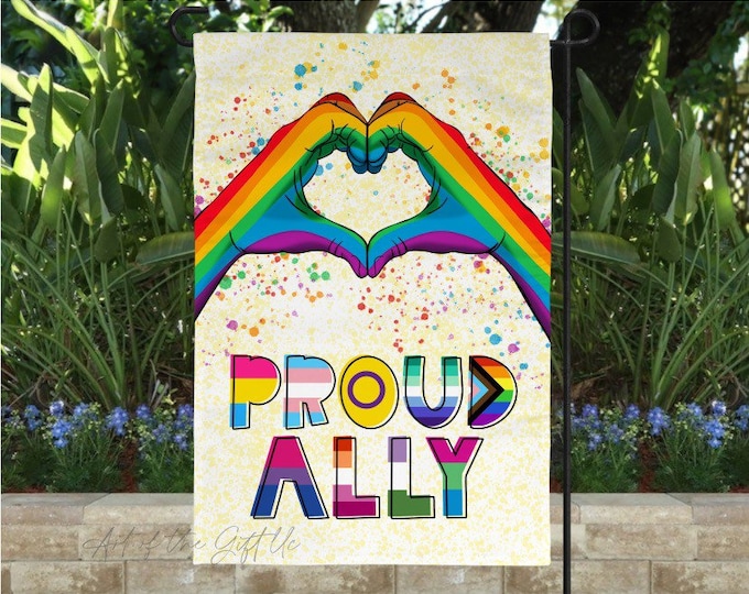 Pride Ally Garden Flag  (flag only, no stake) XL 12'x18", double sided.