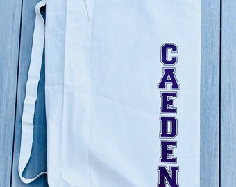 Personalized Laundry Bag for every college kid to keep it from walking away in the dorm! Great college dorm gift