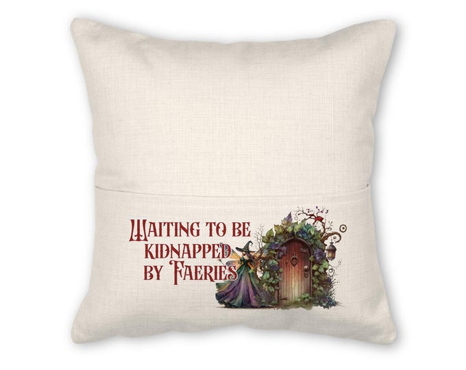 Book pillow with insert, 16x16, (insert optional) - Faeries