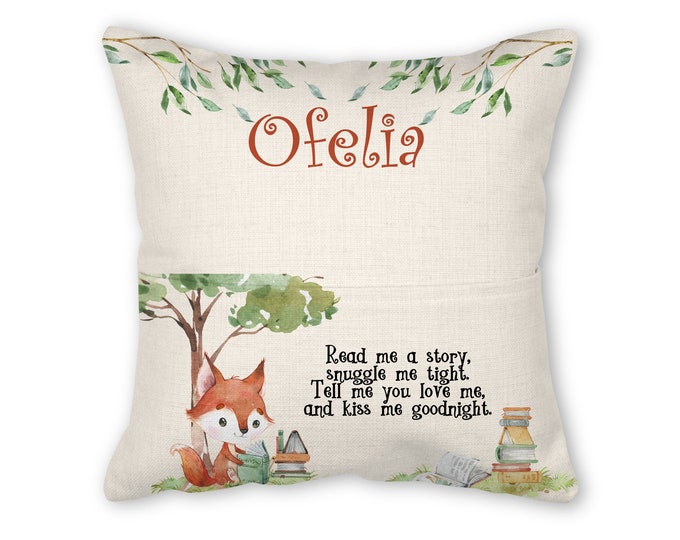 Book pillow with insert, 16x16, (insert optional) - Fox books