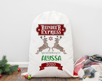 Personalized Santa Sack, or make it a photo gift bag, the perfect way to give an oversized gift!