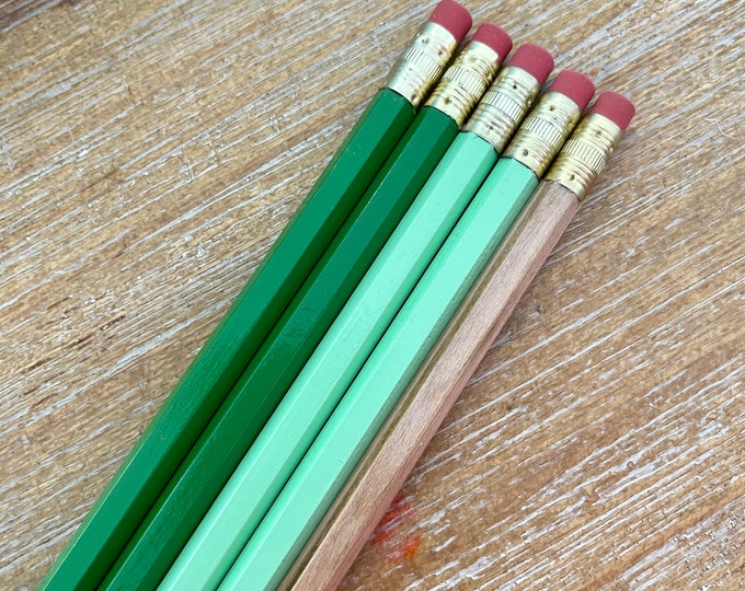 Personalized Pencil Set, get ready for back to school! (psst, great teacher gifts too!) (Greenhouse color set)