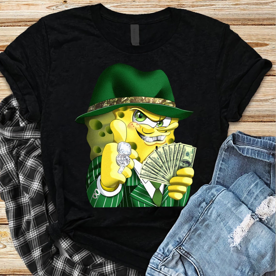 Gangster Spongebob shirt Spongebob Memes shirt funny cartoon | Etsy