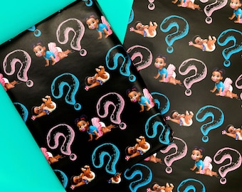 Baby shower-Wrapping Paper Sheet-Gender Reveal Gift Wrap-Presents-Gifts