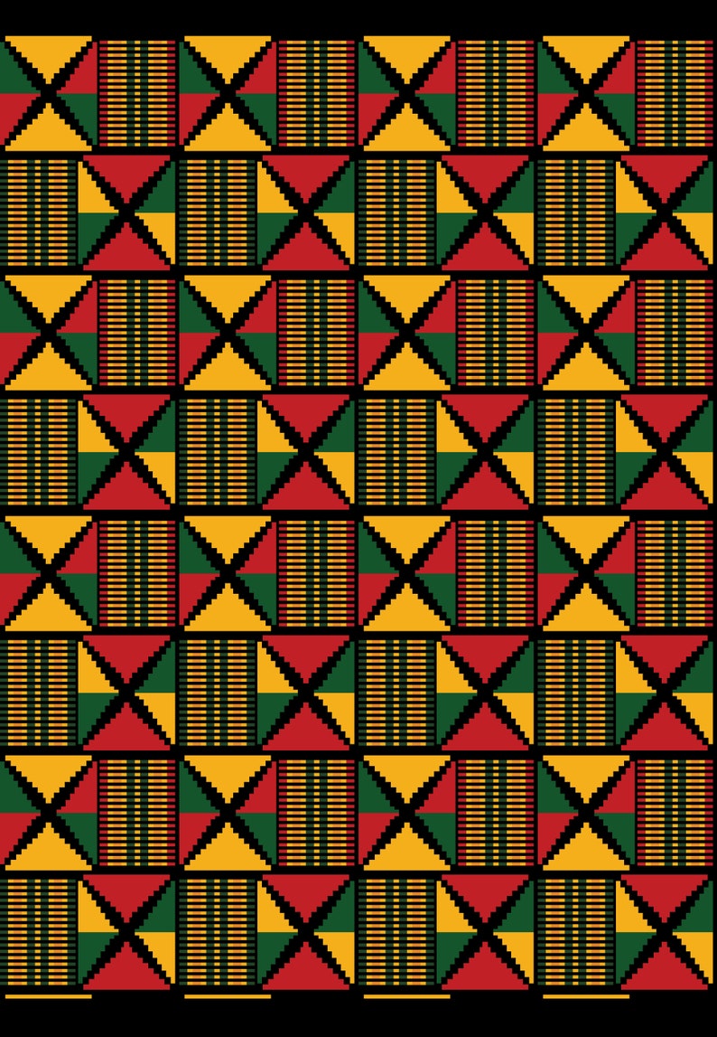 Red Kente African Print Wrapping Paper Sheetgift Etsy