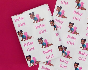 Baby shower-Wrapping Paper Sheet-Baby Girl Gift Wrap-Presents-Gifts