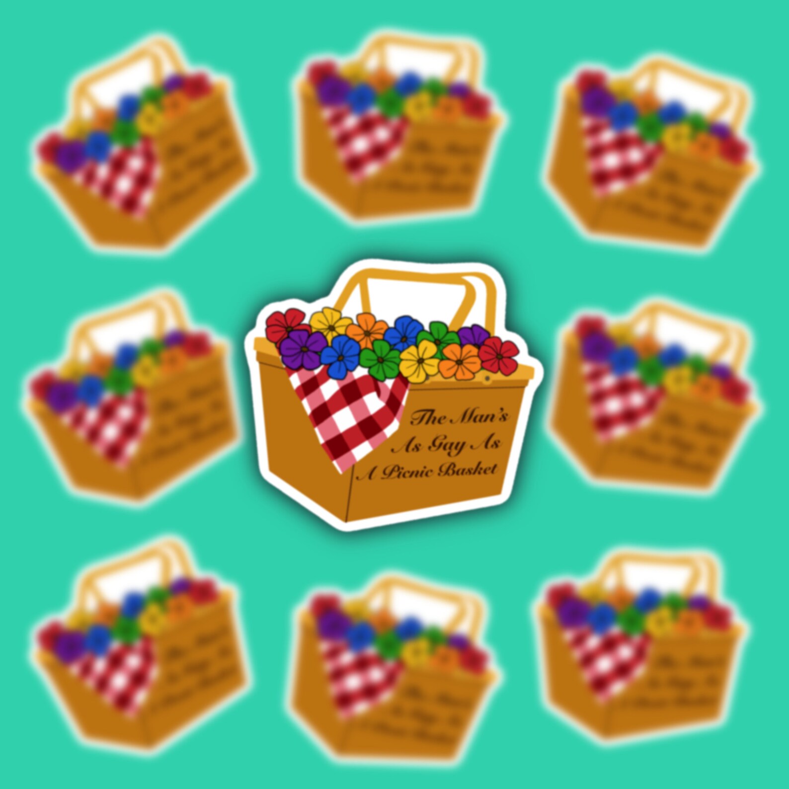 Gay As A Picnic Basket Vinyl Sticker Glossy Water resistant Etsy