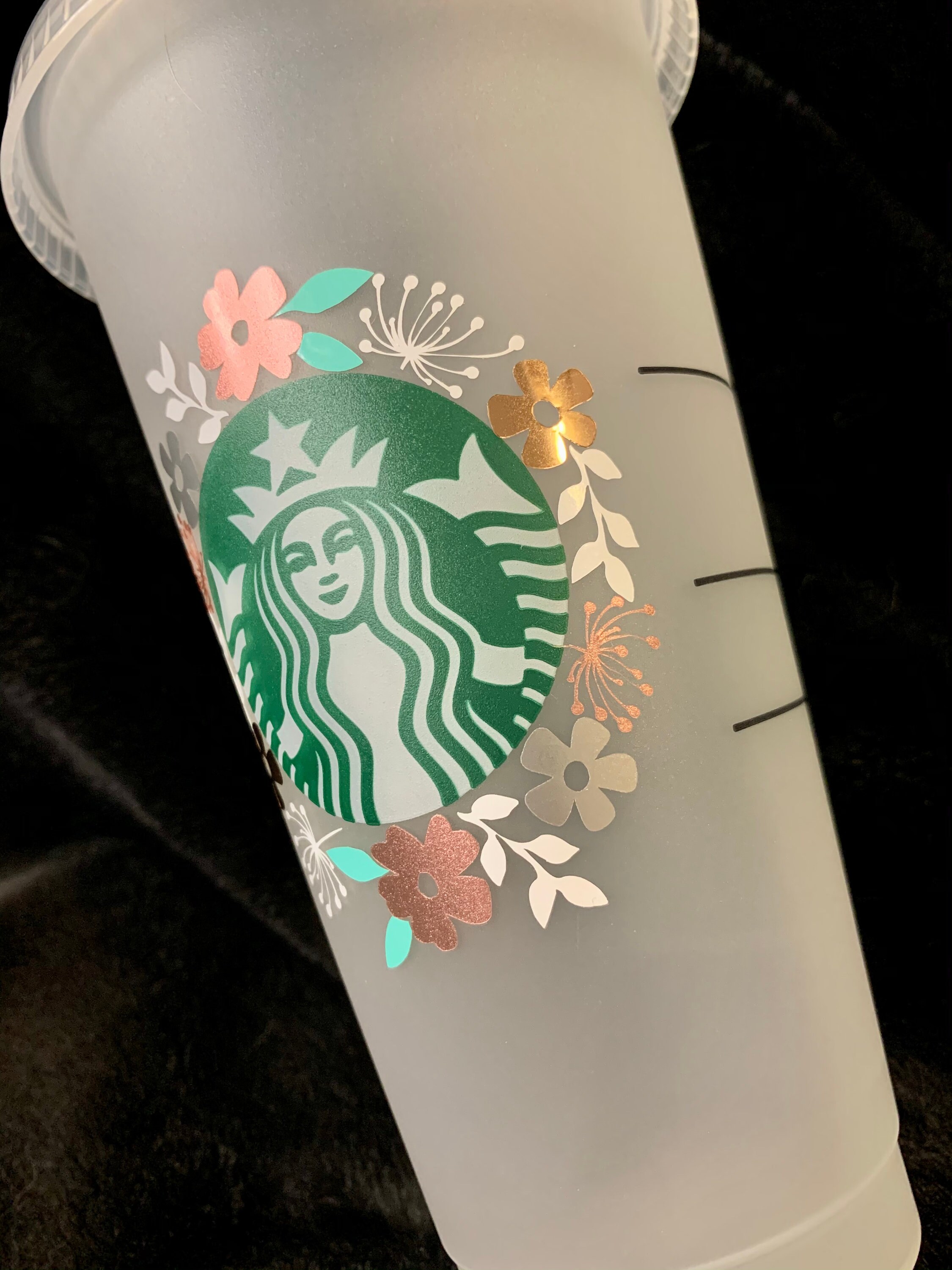 Floral Starbucks Cup Etsy