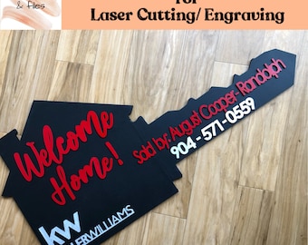 Welcome Home Realtor Key File, SVG - INSTANT Digital Download for Laser Cutters FILE only Realtor Key Real Estate New home house key