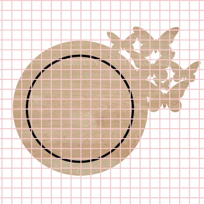 Butterfly Charger Plate Design SVG Digital Cutting Files Wood Charger