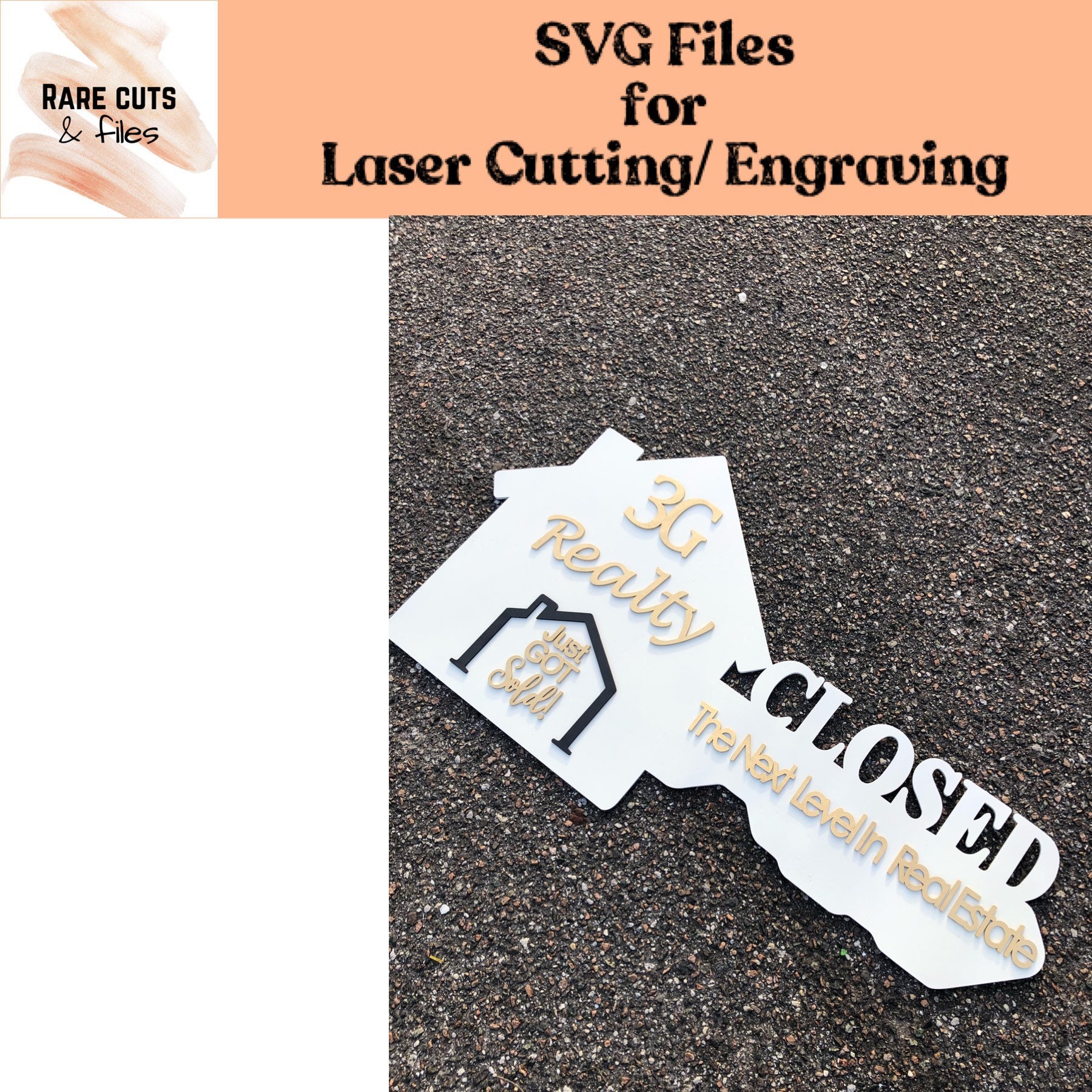 Rectagle Realtor Key Closed Realtor Key File, SVG - INSTANT Digital Download for Laser ...