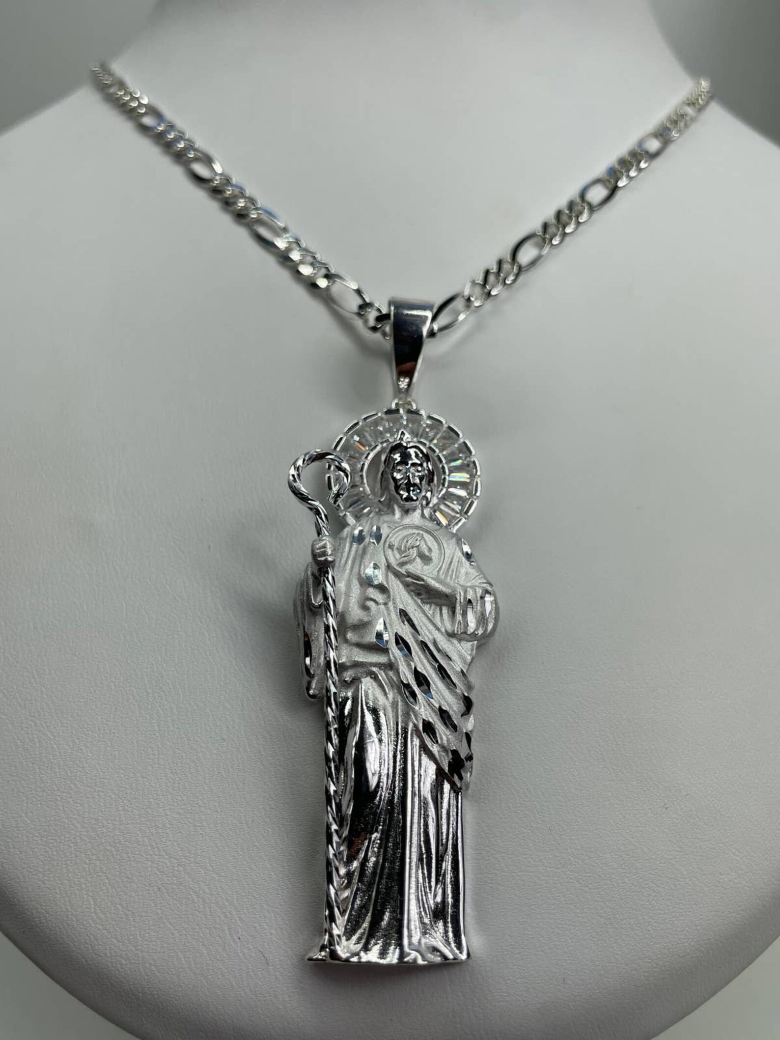 St Jude Pendant With Necklace 925 Sterling Silver - Etsy
