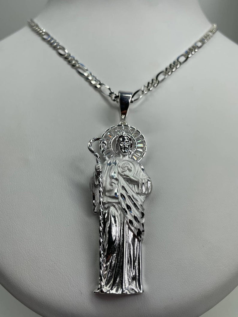 St Jude Pendant With Necklace 925 Sterling Silver - Etsy