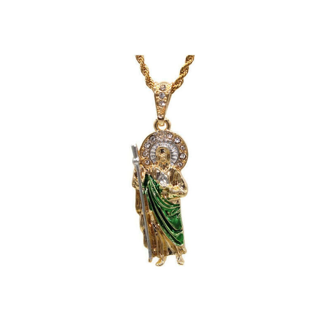 St Jude Pendant With Necklace 24K Gold Filled Saint Chain NEW - Etsy