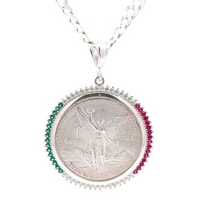 Centenario with Necklace Sterling Silver .925 Original Coin