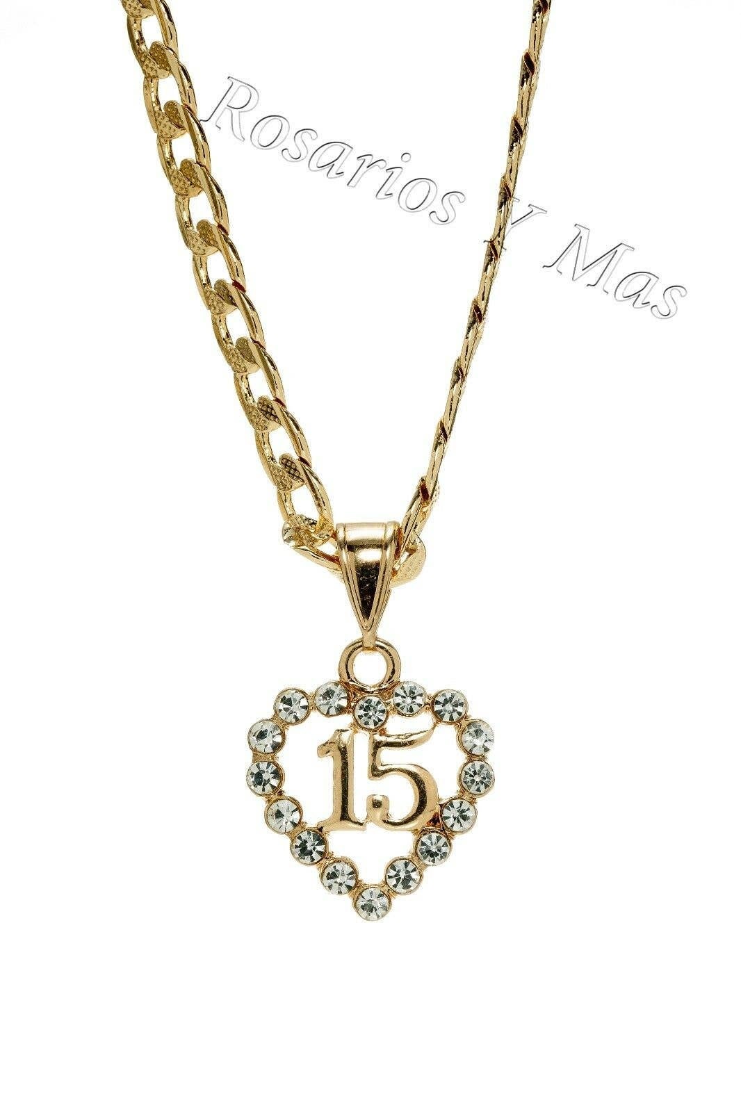 Quinceañera Gold Filled Pendant With Necklace New Sweet 15 New Etsy