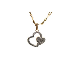 Corazones Medalla con Cadena 24k Oro Chapeado Laminado NUEVO Dije
