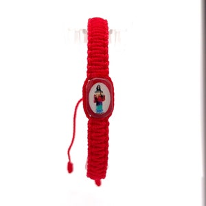 Santa Muerte 7 Powers Rope Handmade Bracelet Red Knotted Holy Death