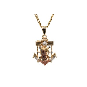 San Judas Ancla con Cadena NUEVO 24k  Oro Laminado Chapeado Juditas Medalla Dije