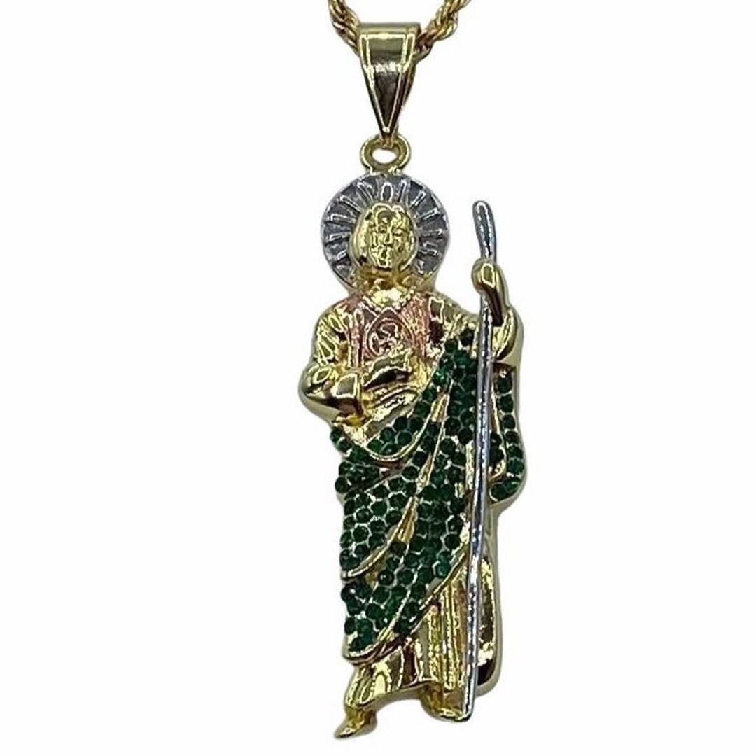 St Jude Pendant With Necklace 24K Gold Filled 22" Saint Chain NEW - Etsy