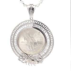 Centenario Pendant with Rope Chain Scorpion Sterling Silver .925 NEW