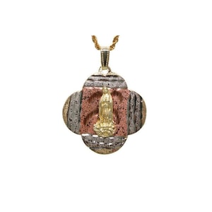 Our Lady of Guadalupe Pendant with Necklace 24K Gold Filled