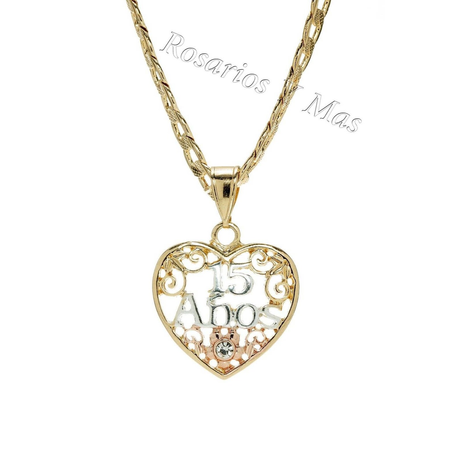 Quinceañera Gold Filled Pendant With Necklace New Sweet 15 24k Etsy