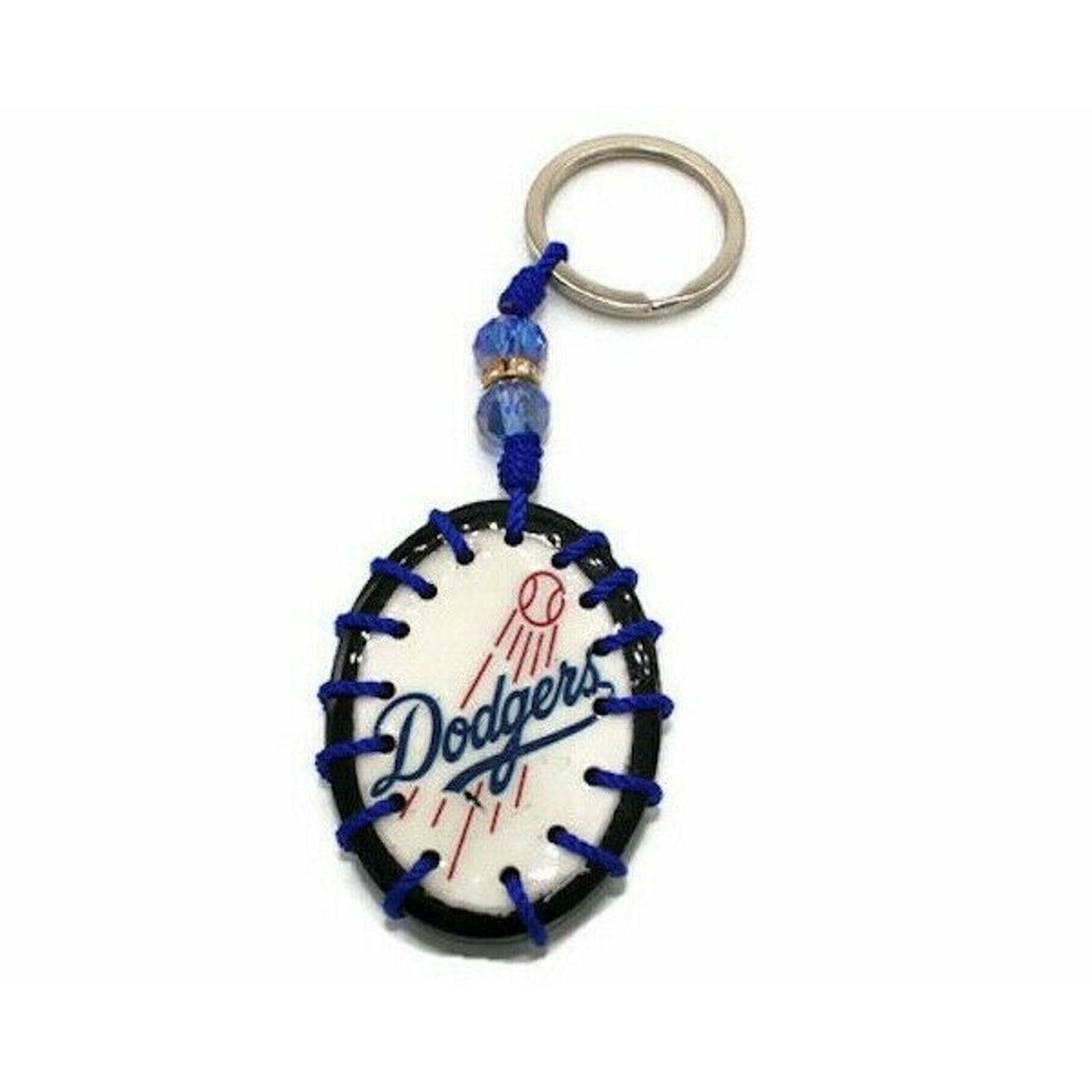 Los Angeles Dodgers Wood Oval Keychain Etsy