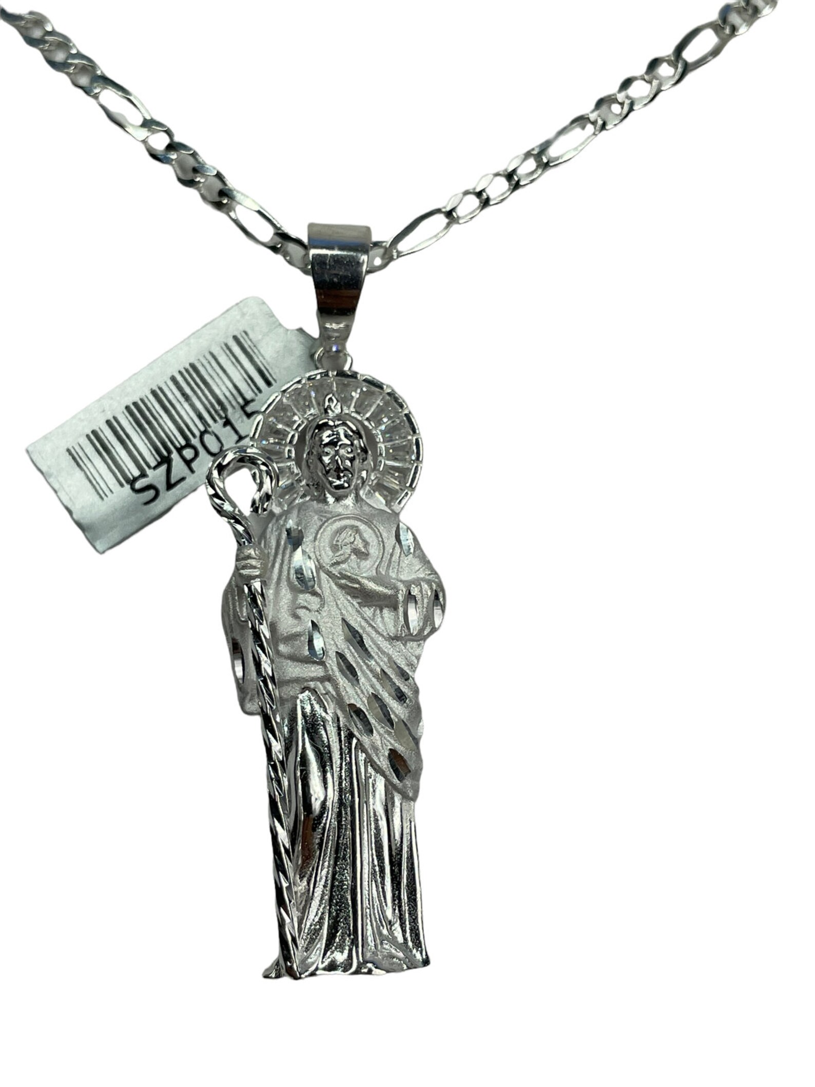 St Jude Pendant With Figaro Necklace 92…