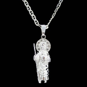St Jude Pendant with Necklace .925 Silver Chain NEW Saint