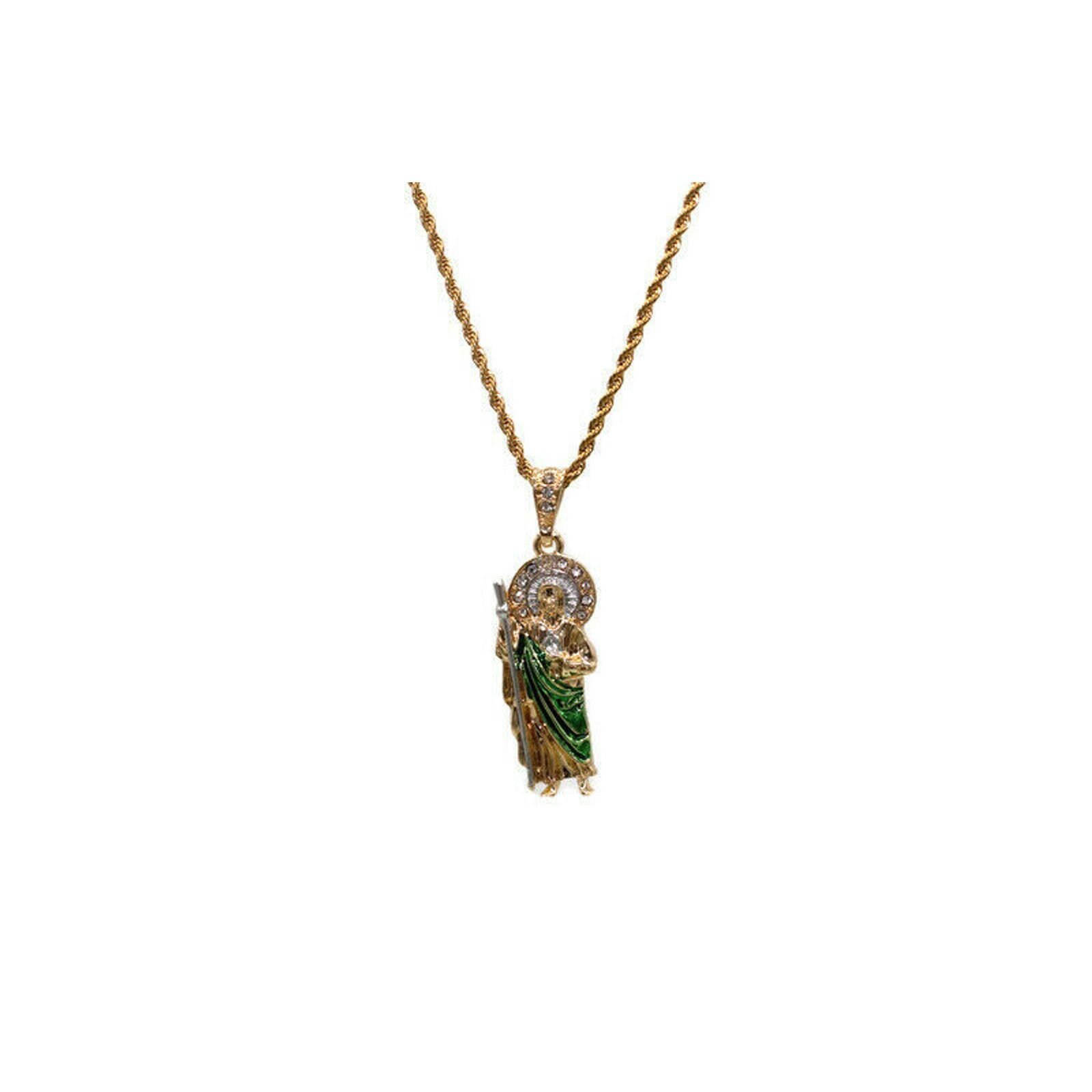 St Jude Pendant With Necklace 24K Gold 