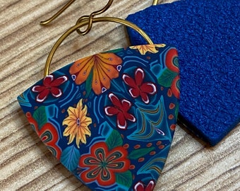 Pendientes de caleidoscopio floral