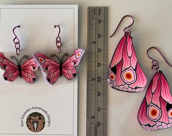 Pendientes mariposa rosa