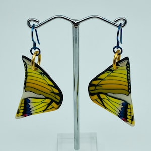 Yellow butterfly earrings