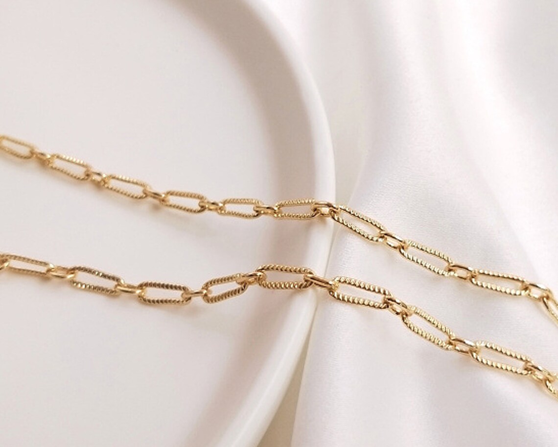 14K Gold Chainroll Chain for DIY Jewelrychain by Yard Etsy