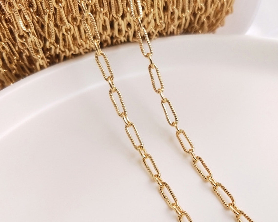 14K Gold Chainroll Chain for DIY Jewelrychain by Yard Etsy